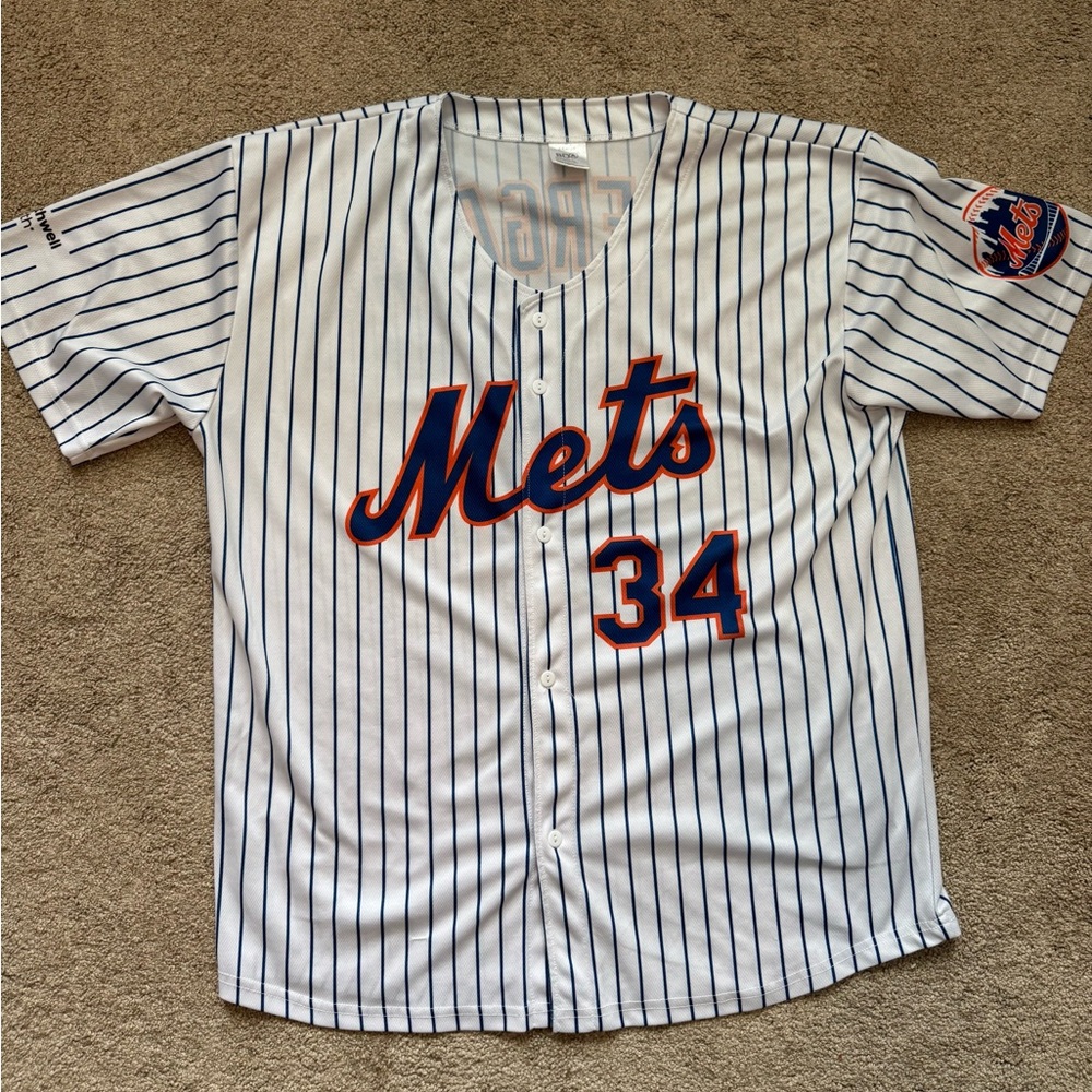 Mets BASEBALL promo (SYNDERGAARD) #35 Striped Baseball Jersey